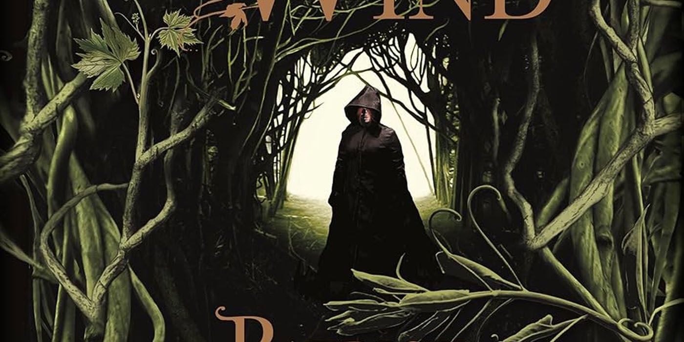 The Name of the Wind Book Cover features the protagonist amidst a thicket of trees and vines