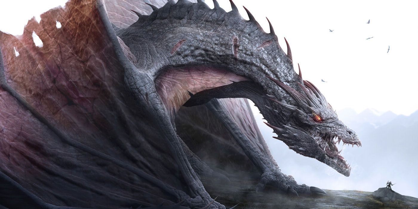 A fighter faces a dragon on The Shadow of the Gods cover