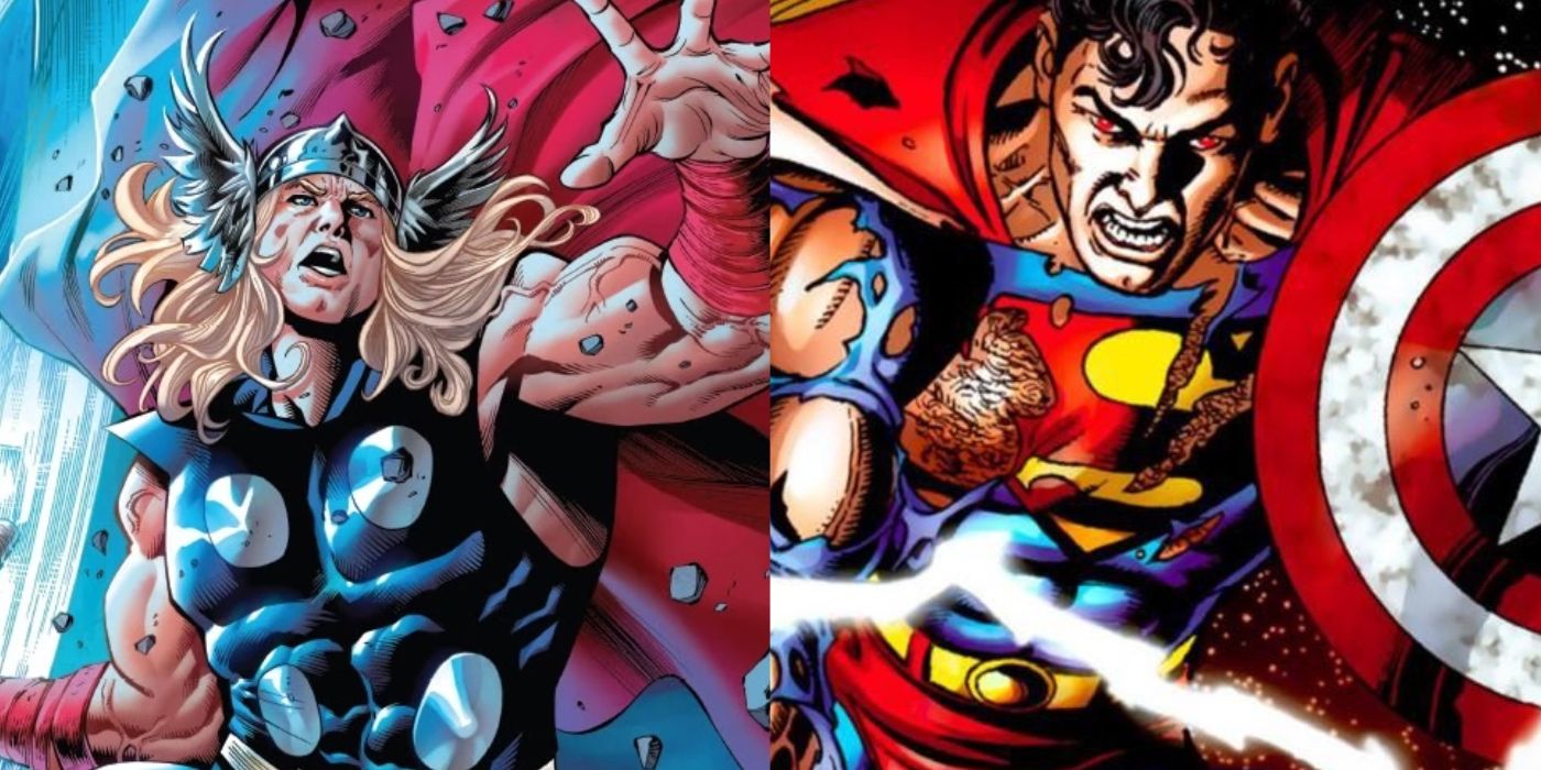 Thor and Superman using Cap shield
