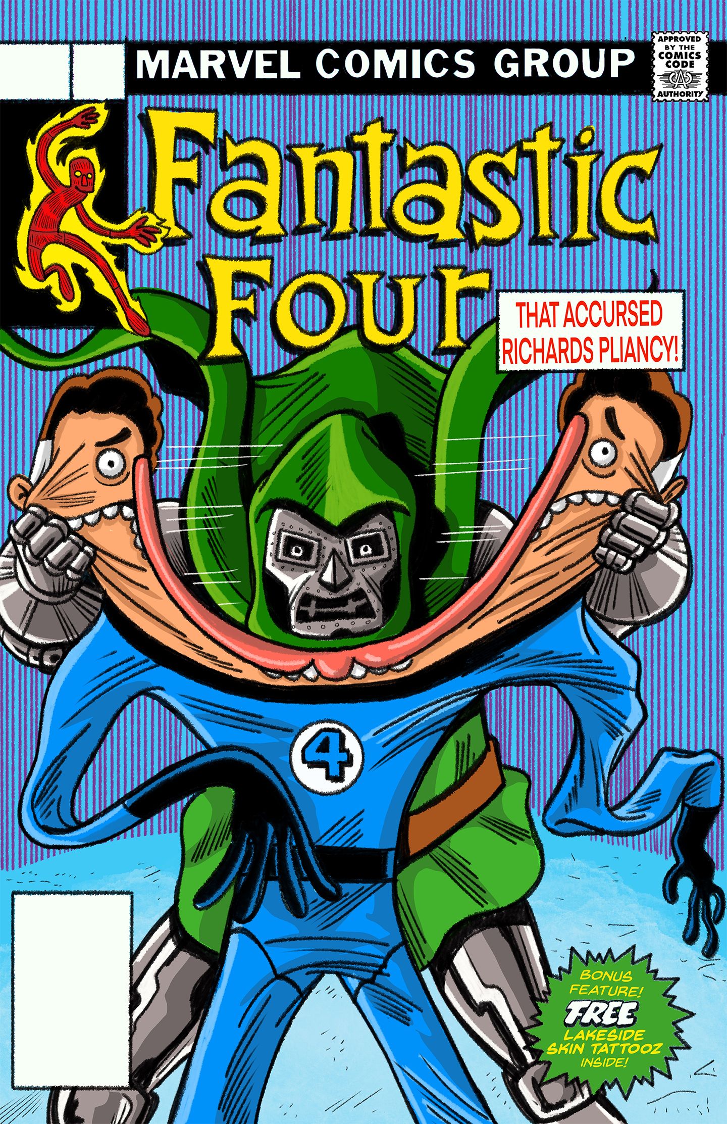 Doctor Doom tears Mister Fantastic apart
