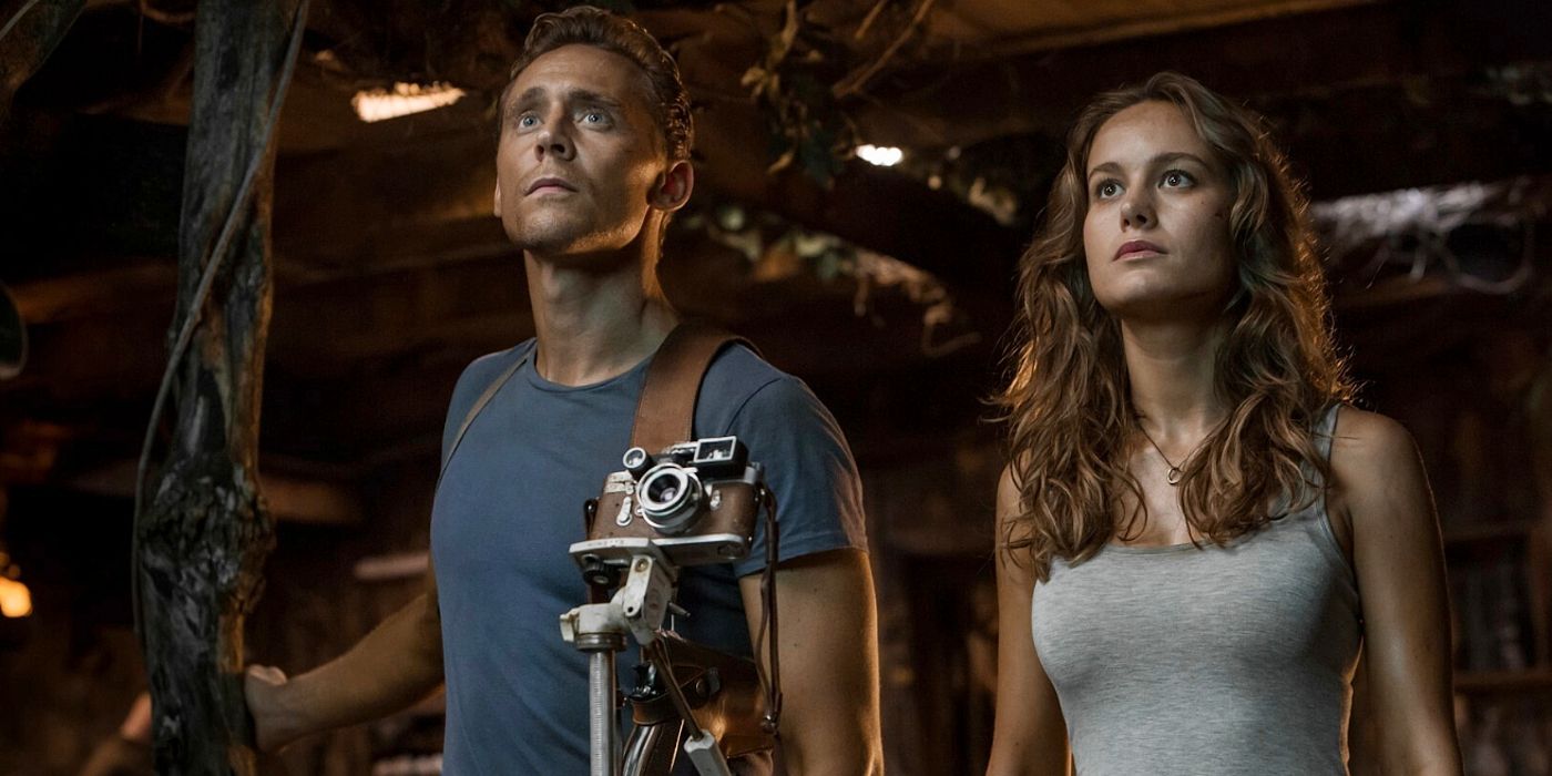 Tom Hiddleston as Captain James Conrad and Brie Larson as Mason Weaver in Kong Skull Island