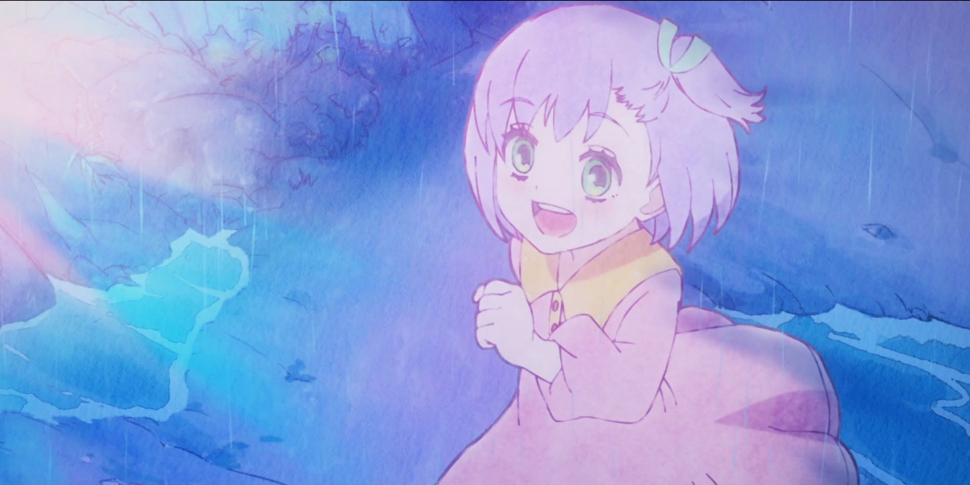 Mirai as a child in the opening of The Stories of Girls Who Couldn't Become Magicians.