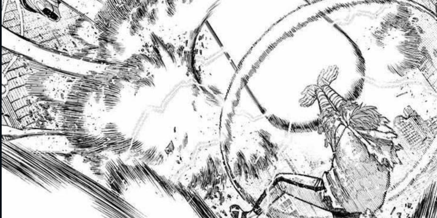 Jiji uses his Evil Gun beam in the Dandadan manga.