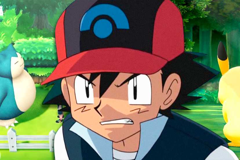 Ash with Pokemon's gameplays on the background