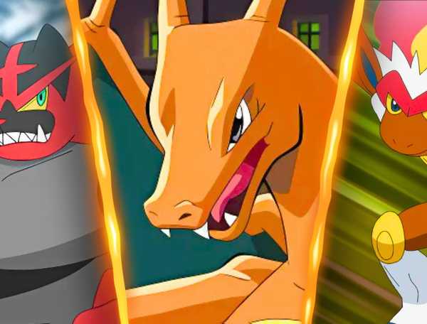 Ash's Pokemon - Incineroar, Charizard, and Infernape