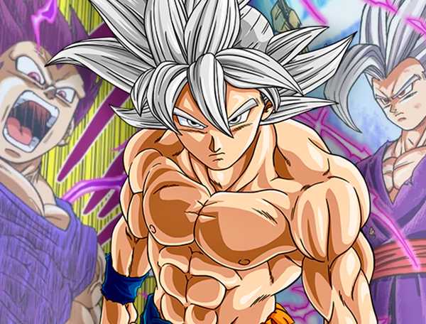 Ultra Instinct Goku with Ultra Ego Vegeta and Gohan Beast in Dragon Ball Super