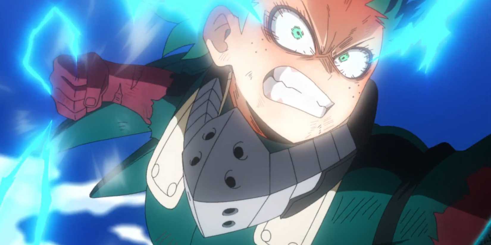 Deku bersiap melancarkan Texas Smash di My Hero Academia.