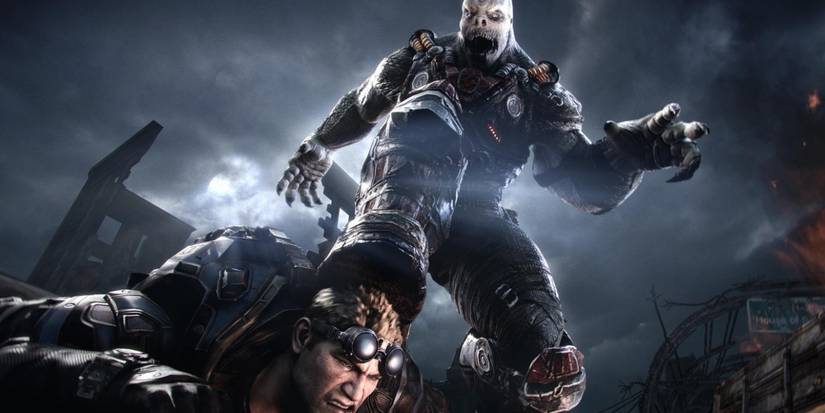A Gears of War: Reloaded always shows a locust walking on a soldier.