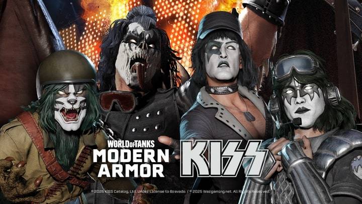 World of Tanks Modern Armor Video Metal Fest Kiss Collaboration Characters Catman, Demon, Starchild and Spaceman