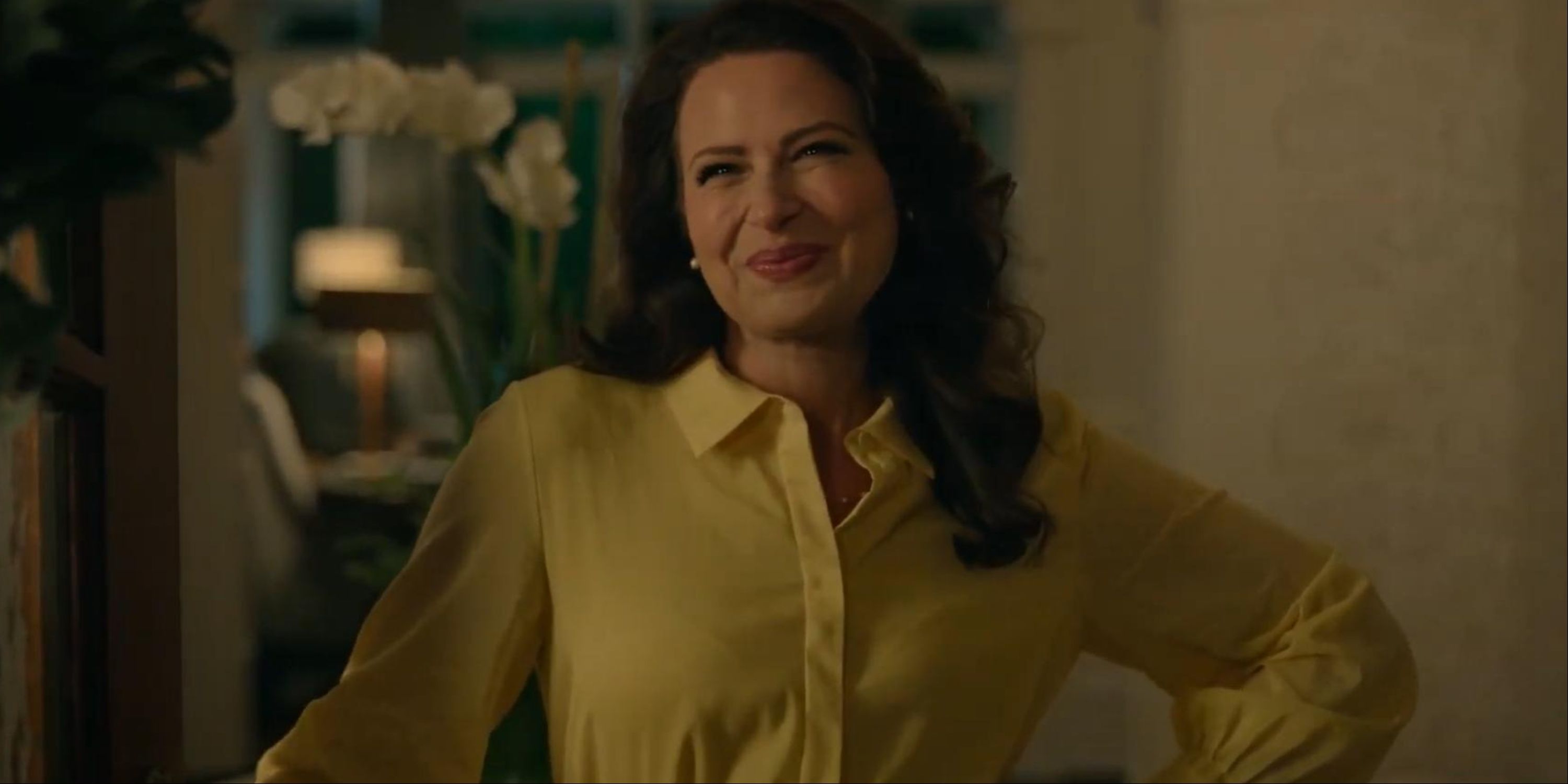 Jill smiling while she opens the door in hunting women