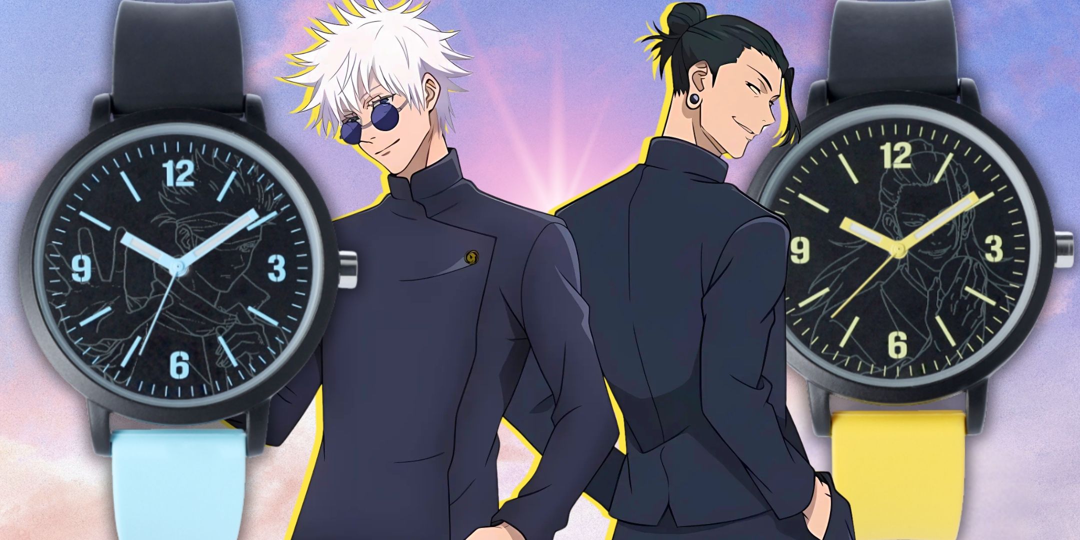 Gojo and Geto from the Jujutsu Kaisen anime with Amnibus watches