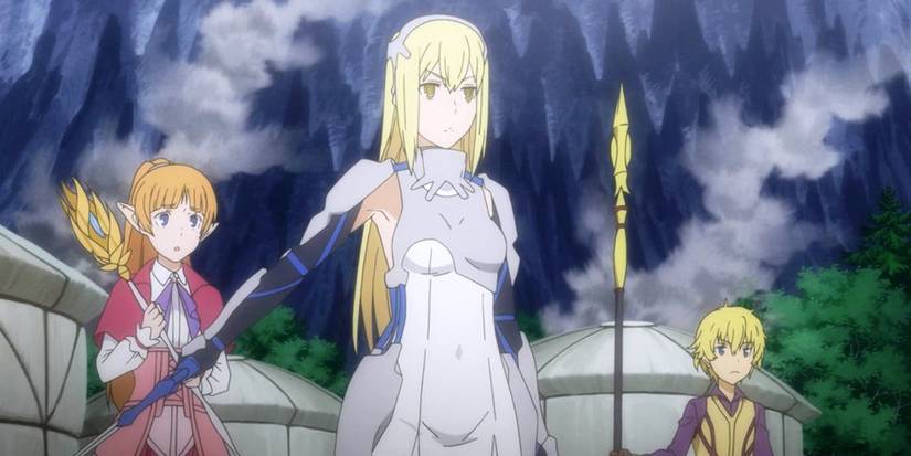 Aiz Wallenstein and her guild members in Sword Oratoria
