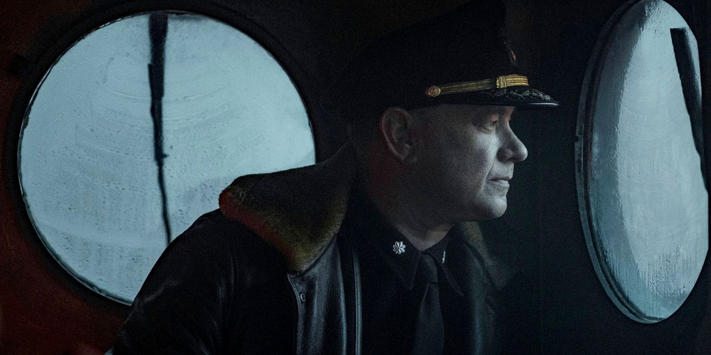 Commander Krause looks out of a porthole in Greyhound (2020)