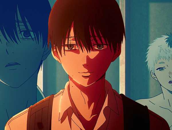 Yoshiki and Hikaru in the bathroom in The Summer Hikaru Died