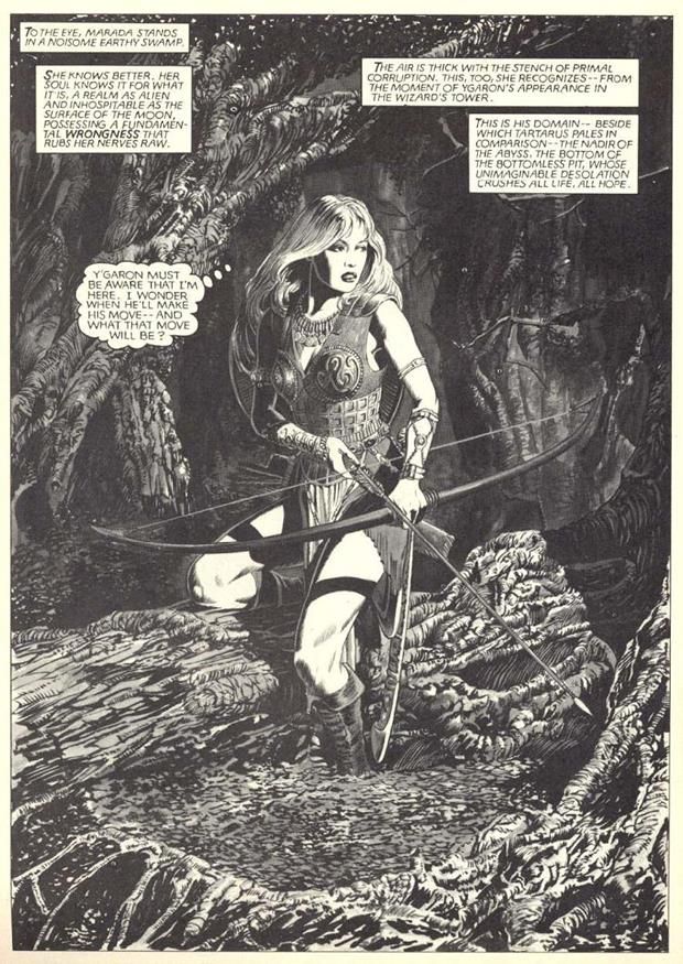 Marada the She-Wolf knocks an arrow in Marvel Comics