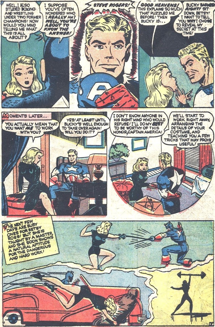 Captain America asks Betsy Ross to become his partner
