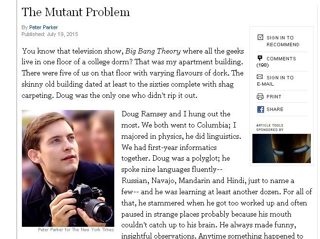 Peter Parker on 'The Mutant Problem'