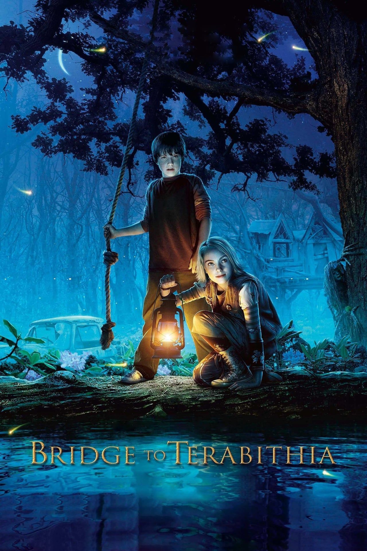 Bridge to Terabithia Movie Poster Showing Josh Hutcherson and AnnaSophia RobbNext to a River