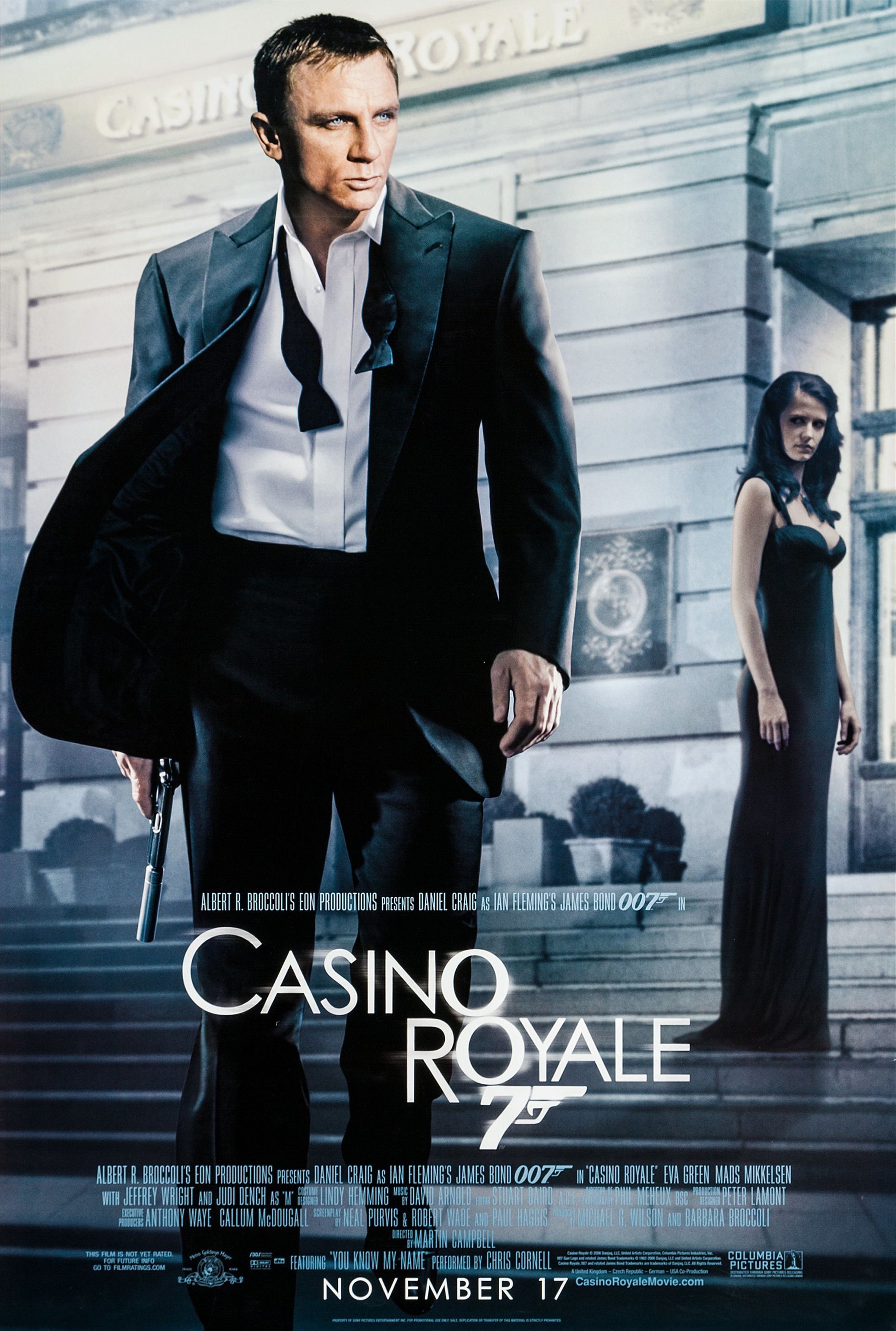 Daniel Craig and Evan Green pose on the Casino Royale poster.