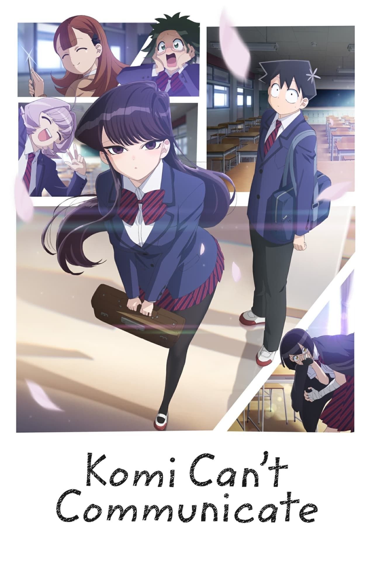 Komi Shouko is leaning forward while Tadano Hitohito looks at her on the cover of Komi Can't Communicate.