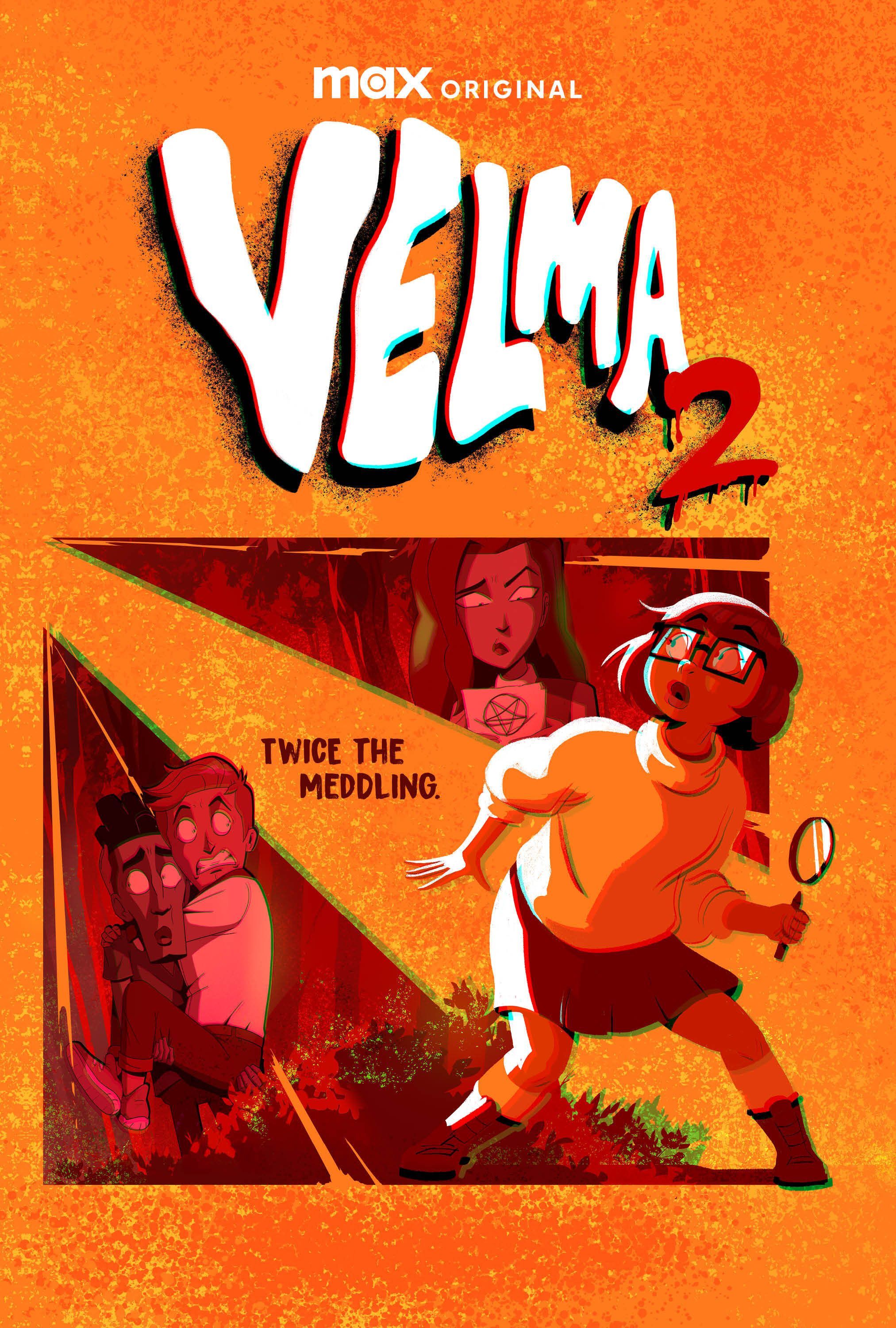 Post de la temporada 2 de Velma que muestra a Velma sosteniendo una lupa