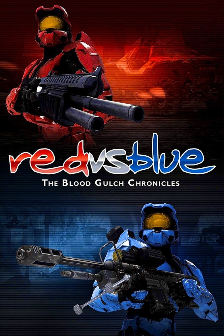 Sarge and Captain Michael J. Caboose hold guns in the Red vs. Blue poster.