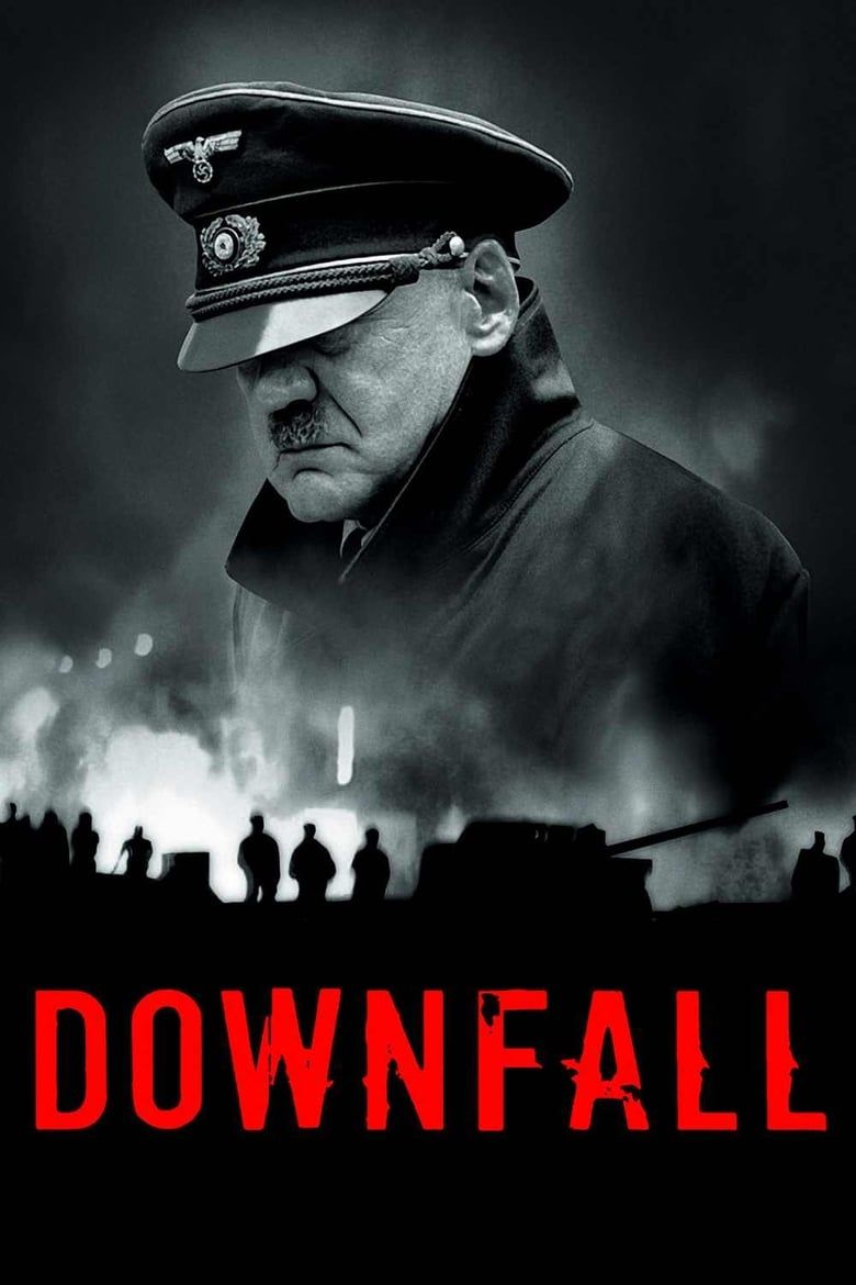 The Downfall movie poster shows a variation of iconic scenes aired in the movie.