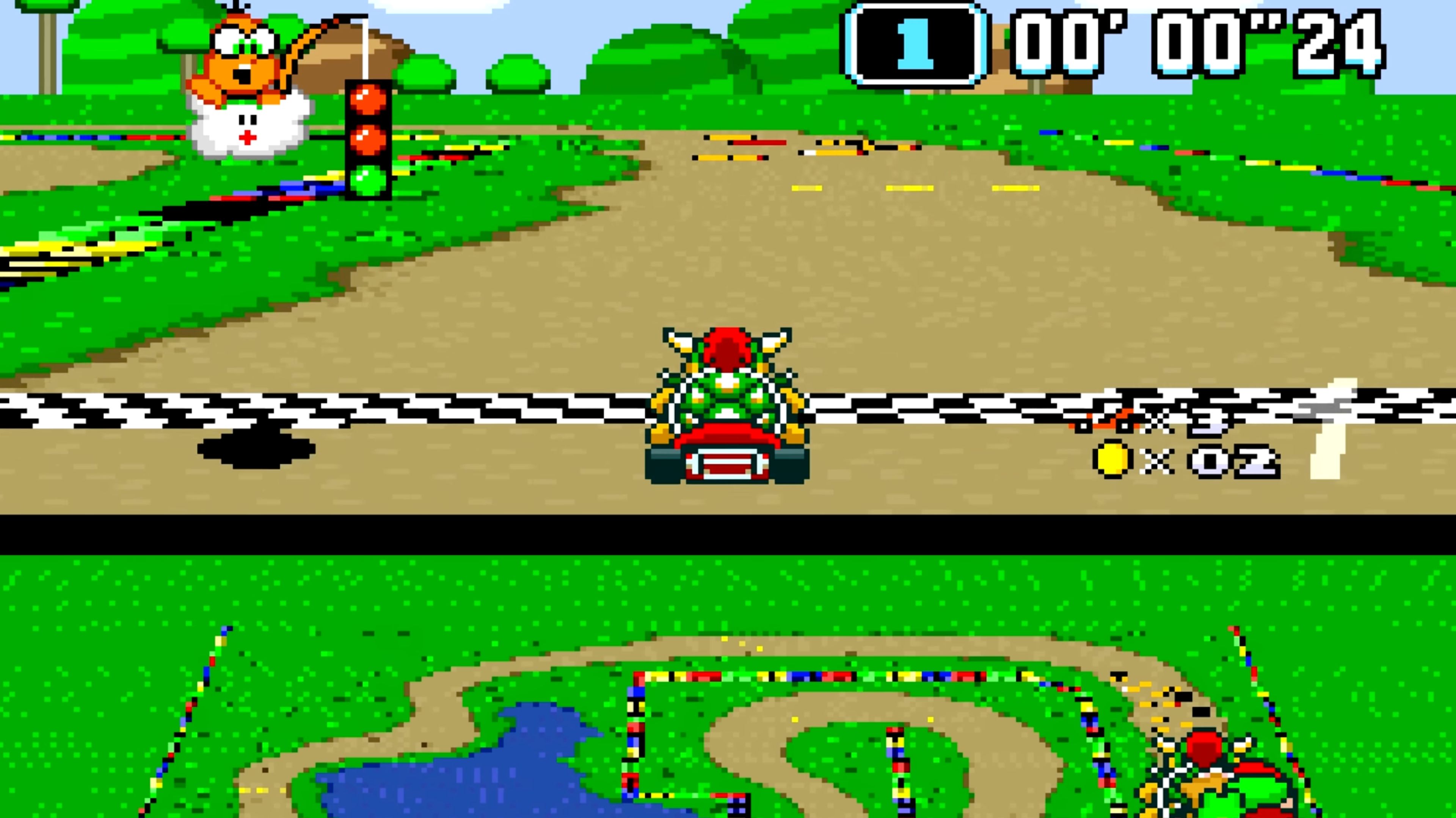 Captura de Pantalla In-Game de Super Mario Kart