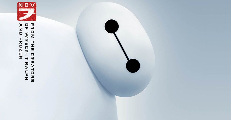 Baymax the robot from Big Hero Six looks at the camera