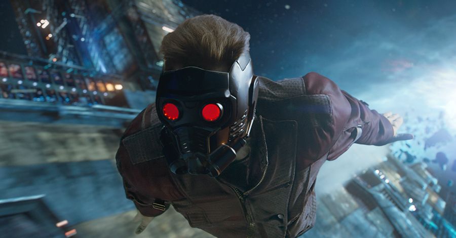 Star-Lord flying in Guardians of the Galaxy