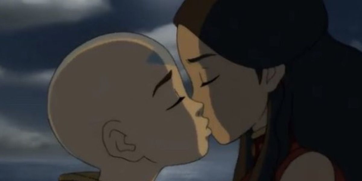 Aang Katara kiss in ATLA 1